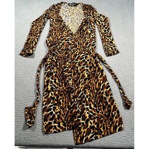 Norma Kamali Animal Print Stretch Wrap Dress Women Size XS -‎ True Wrap Dress